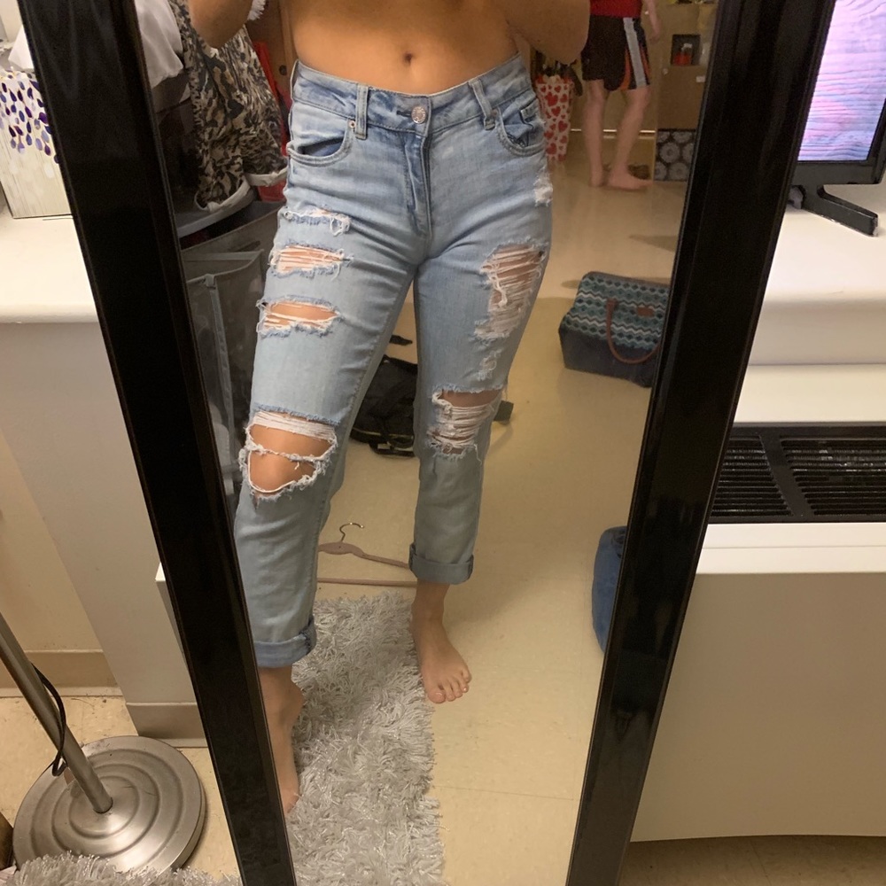 Ripped boyfriend jeans